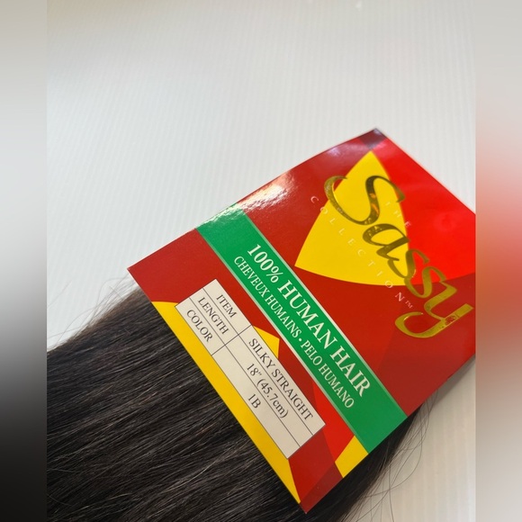 18 Inch Real Human hair Extensions 1B Black Weft Straight |The Sassy col… - Picture 5 of 7